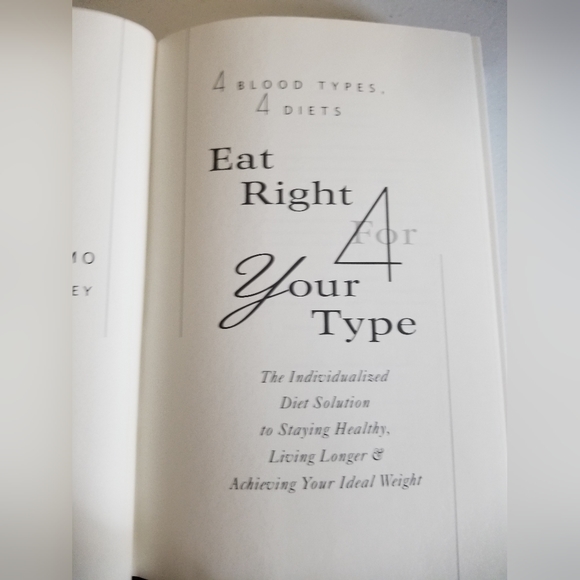 Eat Right For Your Type by Dr. Peter D'Adamo 1996 Hardcover & Dust Jacket, 1st E - Picture 7 of 7